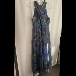 Nicole Miller Navy Floral Maxi Dress